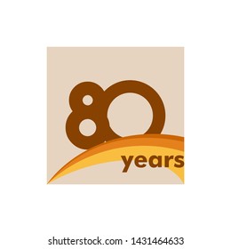 80 Years Anniversary Vector Template Design Illustration