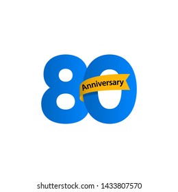 80 Years Anniversary Vector Template Design Illustration