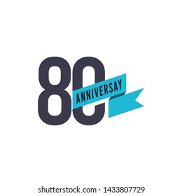 80 Years Anniversary Vector Template Design Illustration
