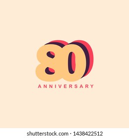80 Years Anniversary Vector Template Design Illustration