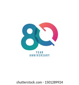 80 Years Anniversary Vector Template Design Illustration