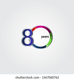 80 Years Anniversary Vector Template Design Illustration