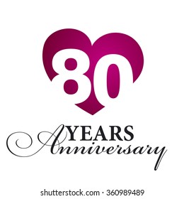 80 years anniversary white background