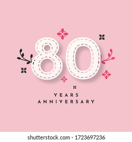 80 Years Annivesary Celebration Template Design. Vector Eps 10