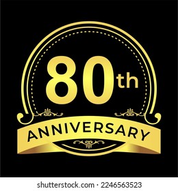 80 Years Annyversary Celebration. Vector Illustration.