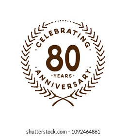 80 years design template. 80th vector and illustration.
