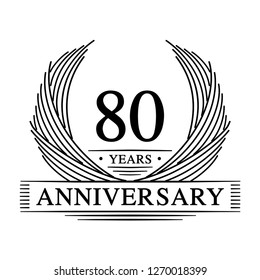 80 years design template. 80th anniversary. Vector and illustration.