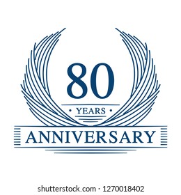 80 years design template. 80th anniversary. Vector and illustration.