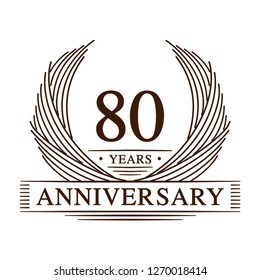 80 years design template. 80th anniversary. Vector and illustration.