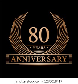 80 years design template. 80th anniversary. Vector and illustration.