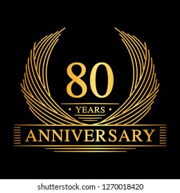 80 years design template. 80th anniversary. Vector and illustration.