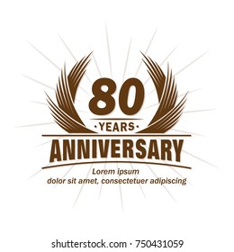80 years design template. Anniversary vector and illustration template.