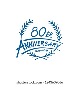 80 years design template. Vector and illustration. 80 years logo.