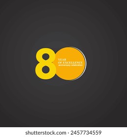 80 years of excelence anniversary vector template design illustration