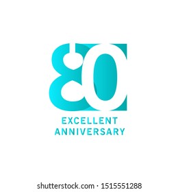 80 Years Excellent Anniversary Vector Template Design illustration