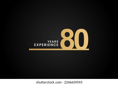 80 años de experiencia o Mejor 80 años de experiencia en ilustraciones vectoriales. Logos 80 años de experiencia. Adecuado para logotipos de marketing relacionados con 80 años de experiencia en el negocio o industria.