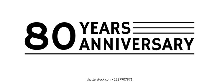 80 Jahre Logo, Etikett oder Symbol. Jubiläum-Symbol. Geburtstag, Jubiläumsdesign-Vorlage. Vektorgrafik.