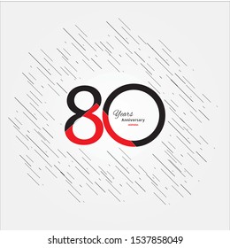 80 years old celebrating classic logo. Colored happy anniversary template numbers. Greetings celebrates. Traditional framed digits of ages. Special prize, % off, O or 0. Card's or label's idea.