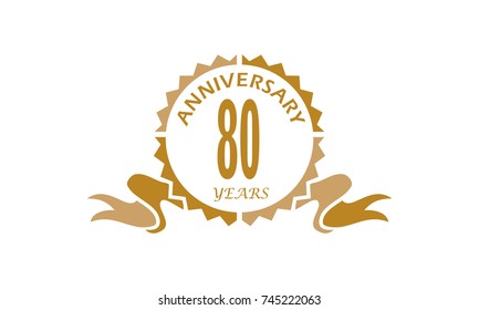  80 Years Ribbon Anniversary