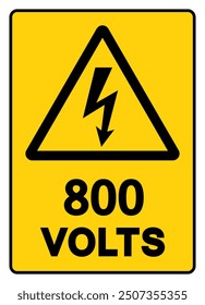 800 Volts Tag Symbol Sign,Vector Illustration, Isolate On White Background Label. EPS10