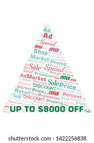 Up To $8000 Off word cloud. Wordcloud made with text only.