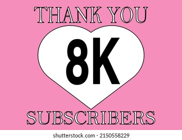 8000 subscribers thank you. Banner for thanking followers on the social network