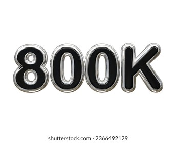 800k text effect 3d rendering illustration element