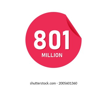 801 million texts on the white background