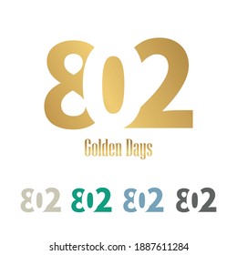 802 diseño vectorial de logotipo tipo letras doradas