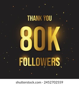 80k followers with glowing effect social media post design in EPS format