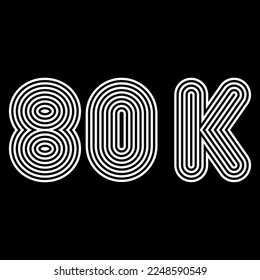 80k Outline Vector Number Symbol