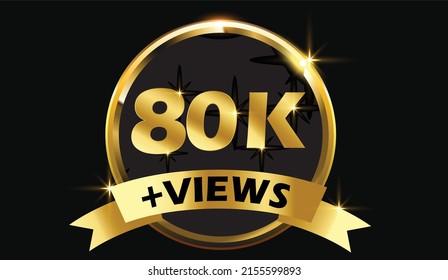 80k Views celebration background design. 80k Views
