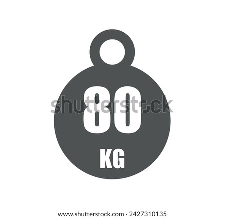 80kg weight icon. Vector design sport and gym