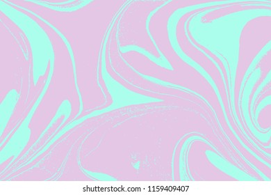 80s, 90s liquid marble background. Holographic abstraction trendy colors texture. Beautiful iridescent texture. Holography shapes. Hologram background of wrinkled ripple abstract art texture. Vector.
