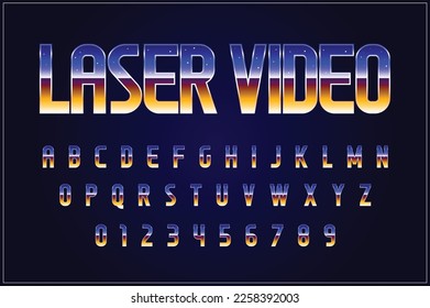 80's - 90's Retro Futurism Sci-Fi Font. Alphabet. Vector. Retro wave trend. Y2K Aesthetics. Retrowave.