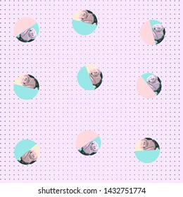80's and 90's style pattern ,collage style abstraction vector illustration