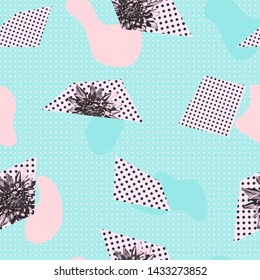 80's and 90's style pattern ,collage style abstraction vector illustration