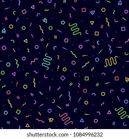 80s - 90s style seamless pattern. Unseamed memphis background