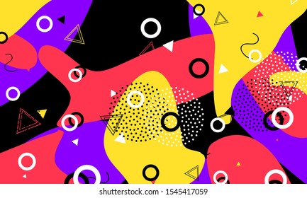 80s Artwork. Black Summer Pattern. Cute Ornament. Terracotta Childish Flyer. Retro Art. Violet Template. Colorful Cover. Ink Stripes Print.