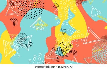 80s Backdrop. Honey Fun Pattern. Baby Blue Decorative Template. Hipster Poster. Aqua Artistic Art. Mustard Cute Background. Splash Composition.