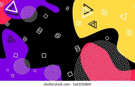 80s Backdrop. Ink Graphic Print. Contemporary Illustration. Red Creative Background. Spring Fashion. Violet Wallpaper. Circle Artwork. Black Trendy Decor.