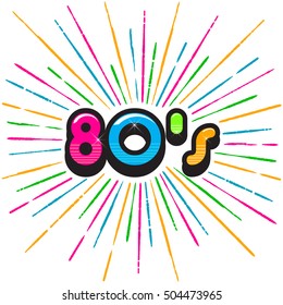 80's Burst Splash. Vector Illustration