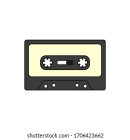 80s cassette tape on white background vector