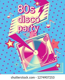 80s  disco party - funky colorful music design