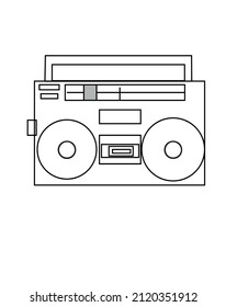 80's era tape recorder illustration icon tape cassette