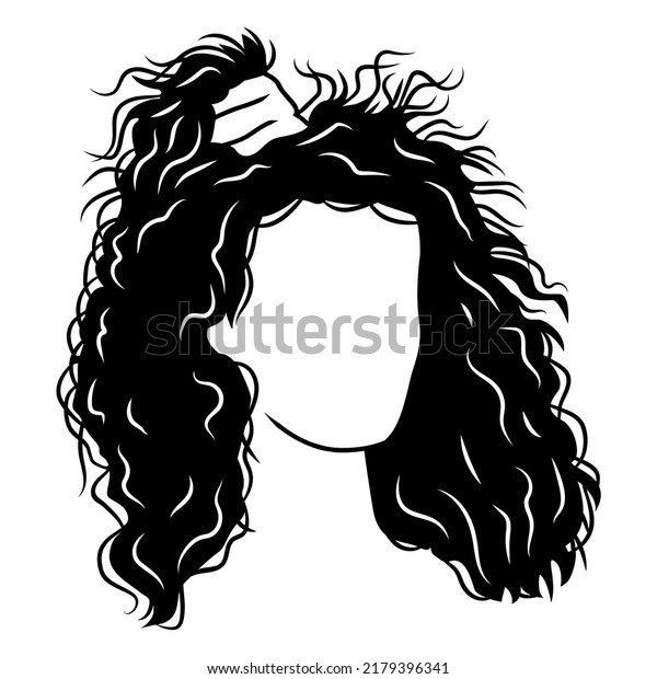 80\'s Frizzy Hair\
Cut Out. High quality\
vector