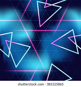 80's Futuristic Seamless Neon Background (eps10); Jpg Version Also Available