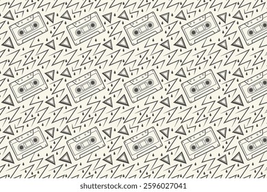 80s Geometric Seamless Pattern Design Background