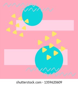 80s geometry pink blue colors abstract background