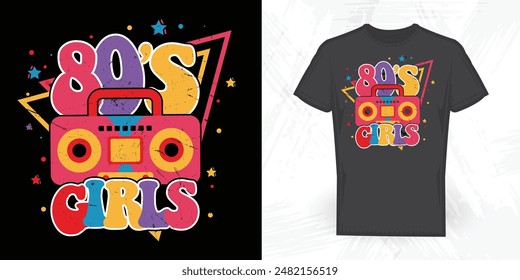 80's Girls Funny Vintage 90's Cassette Music Mixtape T-shirt Design